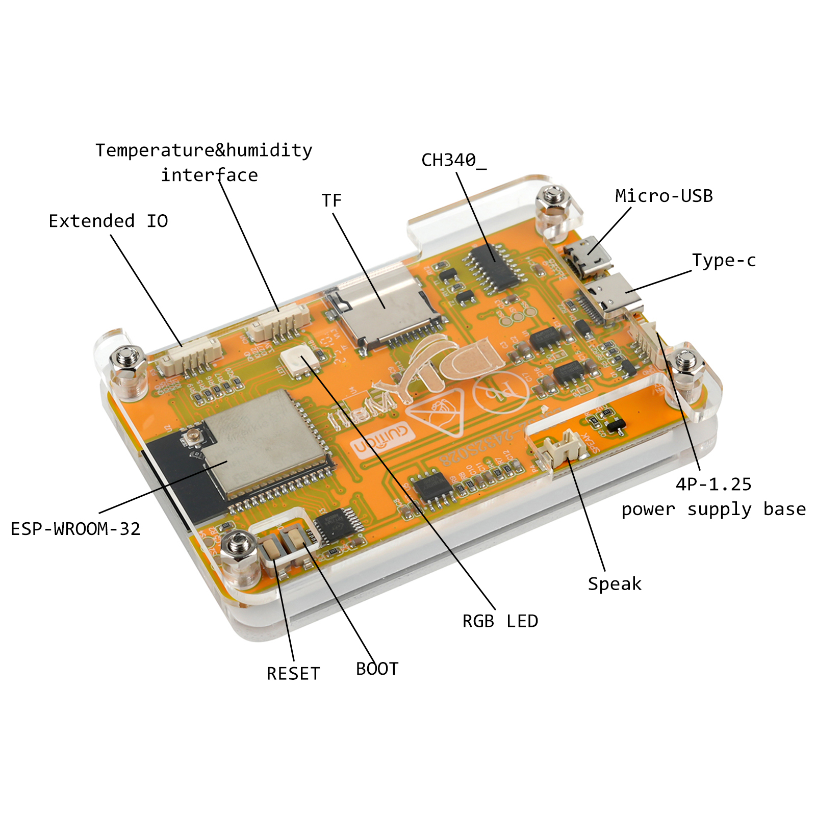 ESP32 Entwicklungsboard mit WiFi Bluetooth 2,8" TFT Touchscreen Gehäuse & Stylus